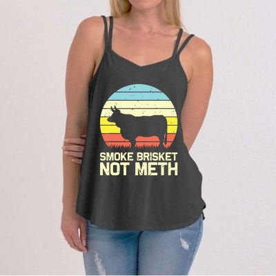 Cool Smoke Brisket Not Meth Funny Grilling Women's Strappy Tank