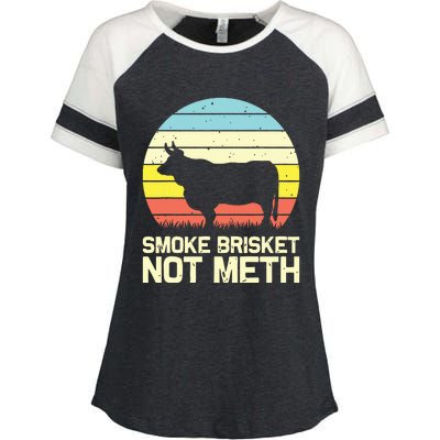 Cool Smoke Brisket Not Meth Funny Grilling Enza Ladies Jersey Colorblock Tee