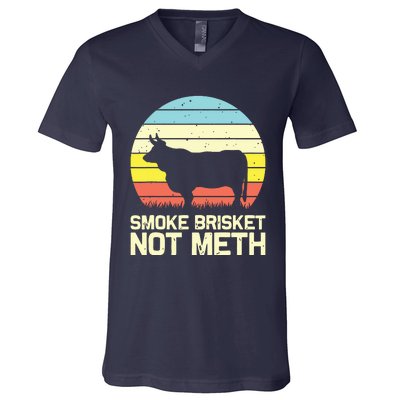 Cool Smoke Brisket Not Meth Funny Grilling V-Neck T-Shirt