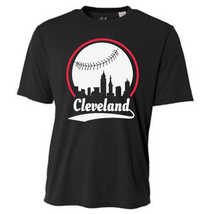 Cleveland Skyline Baseball Cooling Performance Crew T-Shirt