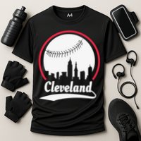 Cleveland Skyline Baseball Cooling Performance Crew T-Shirt