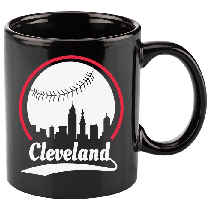 Cleveland Skyline Baseball 11oz C Handle Ceramic Mug