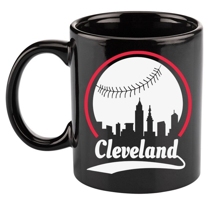 Cleveland Skyline Baseball 11oz C Handle Ceramic Mug