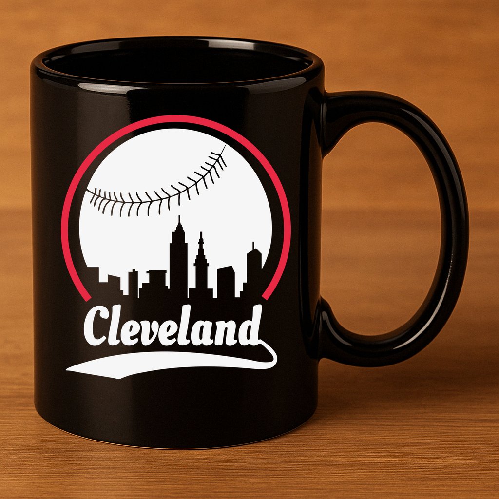 Cleveland Skyline Baseball 11oz C Handle Ceramic Mug