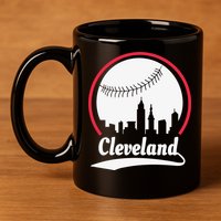 Cleveland Skyline Baseball 11oz C Handle Ceramic Mug