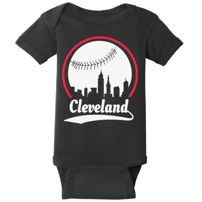 Cleveland Skyline Baseball Baby Bodysuit