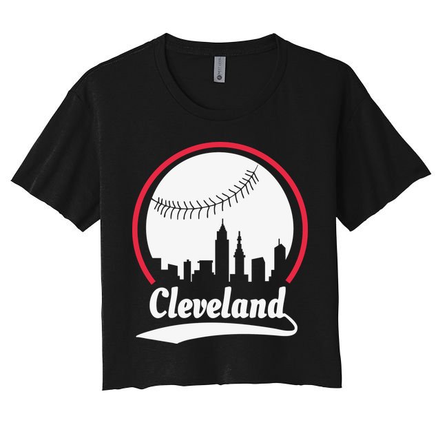 Cleveland Skyline Baseball Crop Top