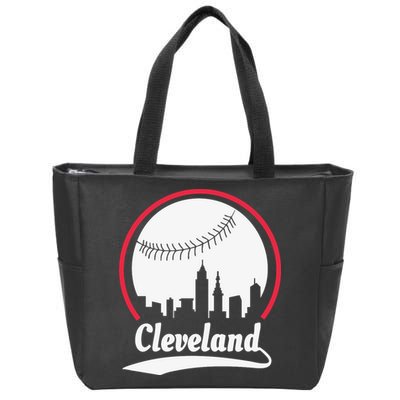 Cleveland Skyline Baseball Zip Tote Bag