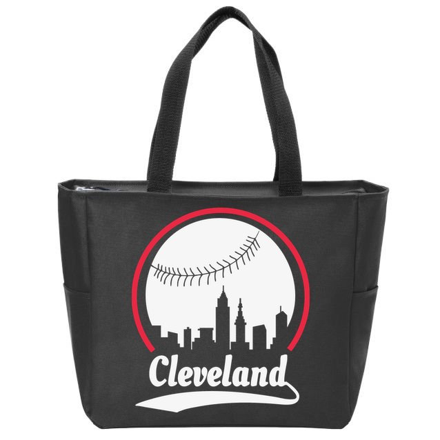 Cleveland Skyline Baseball Zip Tote Bag