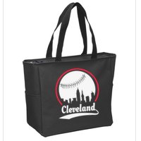Cleveland Skyline Baseball Zip Tote Bag
