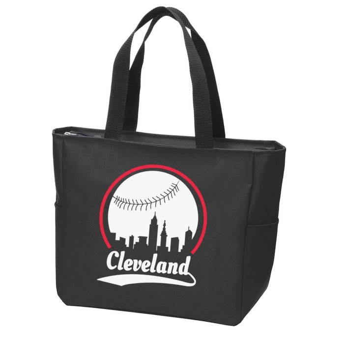 Cleveland Skyline Baseball Zip Tote Bag