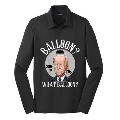 Chinese Spy Balloon What Balloon Funny Joe Biden Chinese Silk Touch Performance Long Sleeve Polo