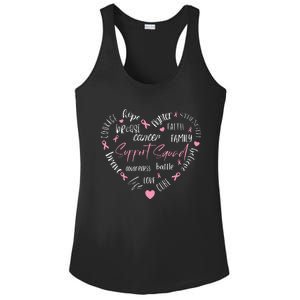 Cancer Survivor Breast Cancer Awareness Heart Pink Ribbon Ladies PosiCharge Competitor Racerback Tank