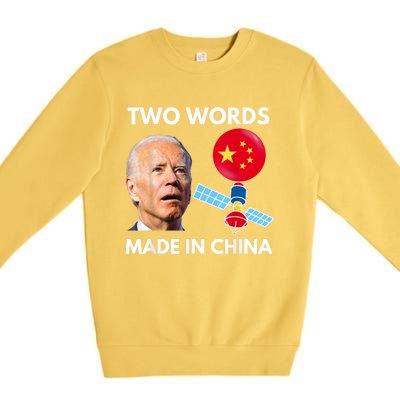 Chinese Spy Balloon Funny Surveillance Joe Biden China Flag Premium Crewneck Sweatshirt