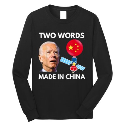 Chinese Spy Balloon Funny Surveillance Joe Biden China Flag Long Sleeve Shirt