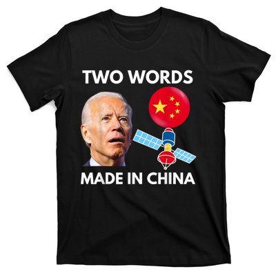 Chinese Spy Balloon Funny Surveillance Joe Biden China Flag T-Shirt