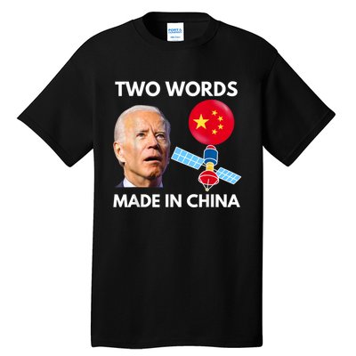 Chinese Spy Balloon Funny Surveillance Joe Biden China Flag Tall T-Shirt