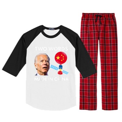 Chinese Spy Balloon Funny Surveillance Joe Biden China Flag Raglan Sleeve Pajama Set