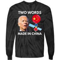 Chinese Spy Balloon Funny Surveillance Joe Biden China Flag Tie-Dye Long Sleeve Shirt