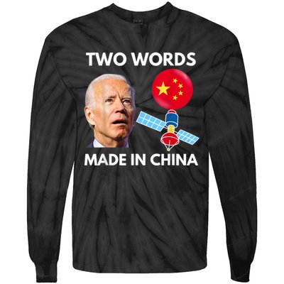 Chinese Spy Balloon Funny Surveillance Joe Biden China Flag Tie-Dye Long Sleeve Shirt