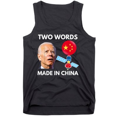 Chinese Spy Balloon Funny Surveillance Joe Biden China Flag Tank Top