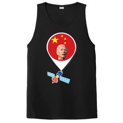 Chinese Spy Balloon Funny Surveillance Joe Biden China Flag PosiCharge Competitor Tank