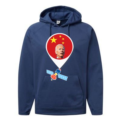 Chinese Spy Balloon Funny Surveillance Joe Biden China Flag Performance Fleece Hoodie