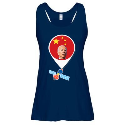 Chinese Spy Balloon Funny Surveillance Joe Biden China Flag Ladies Essential Flowy Tank