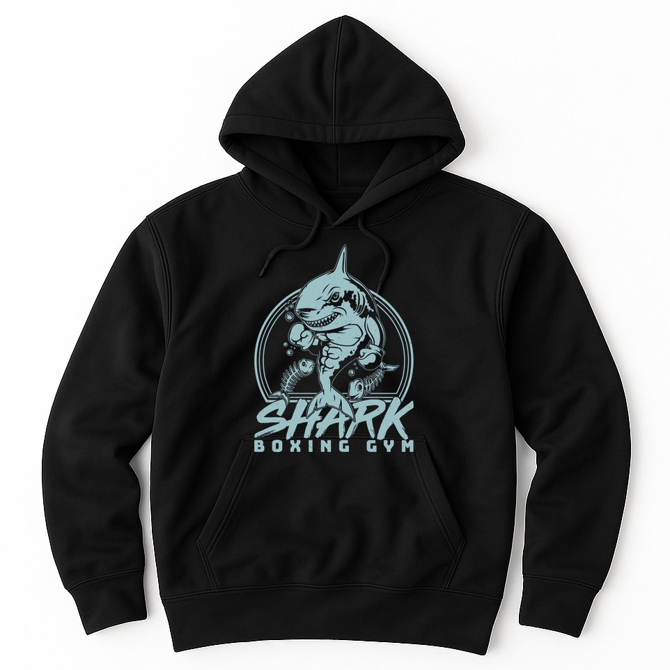 Cool Shark Boxing Gym Logo Hoodie
