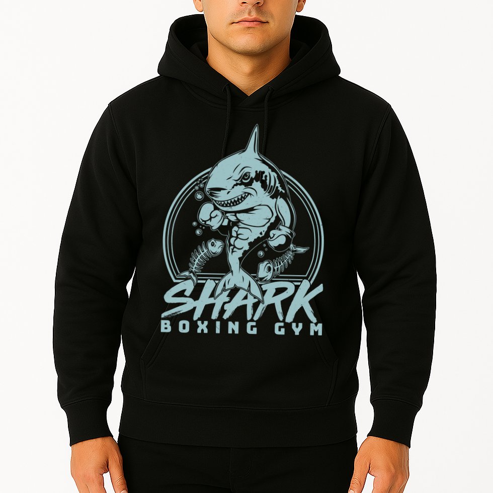Cool Shark Boxing Gym Logo Hoodie