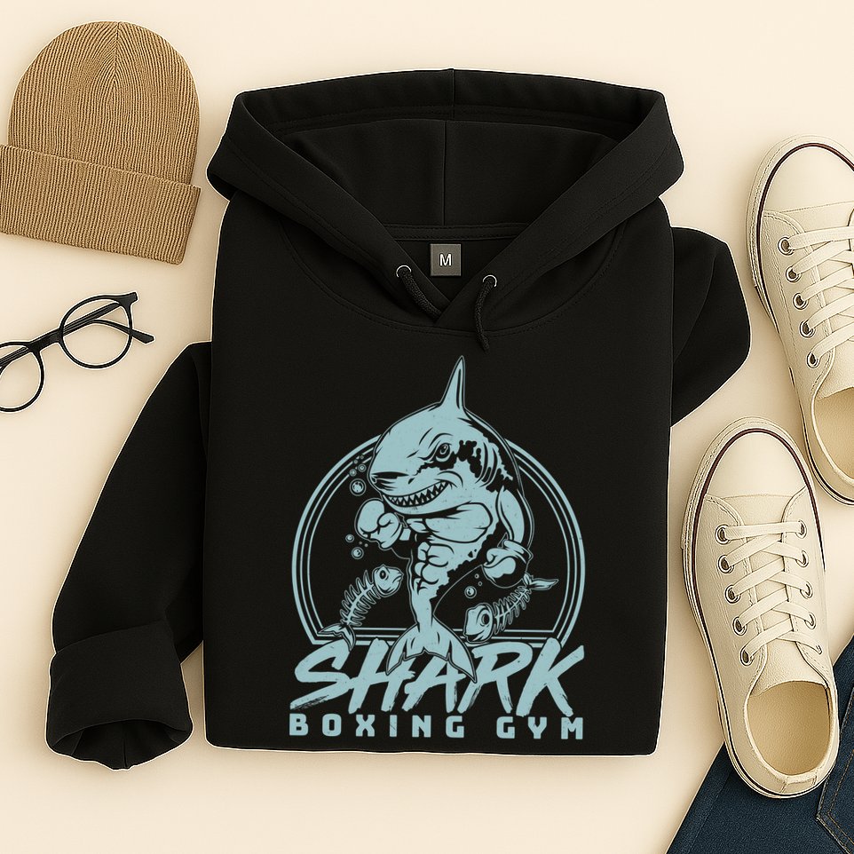 Cool Shark Boxing Gym Logo Hoodie
