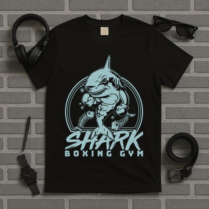 Cool Shark Boxing Gym Logo T-Shirt