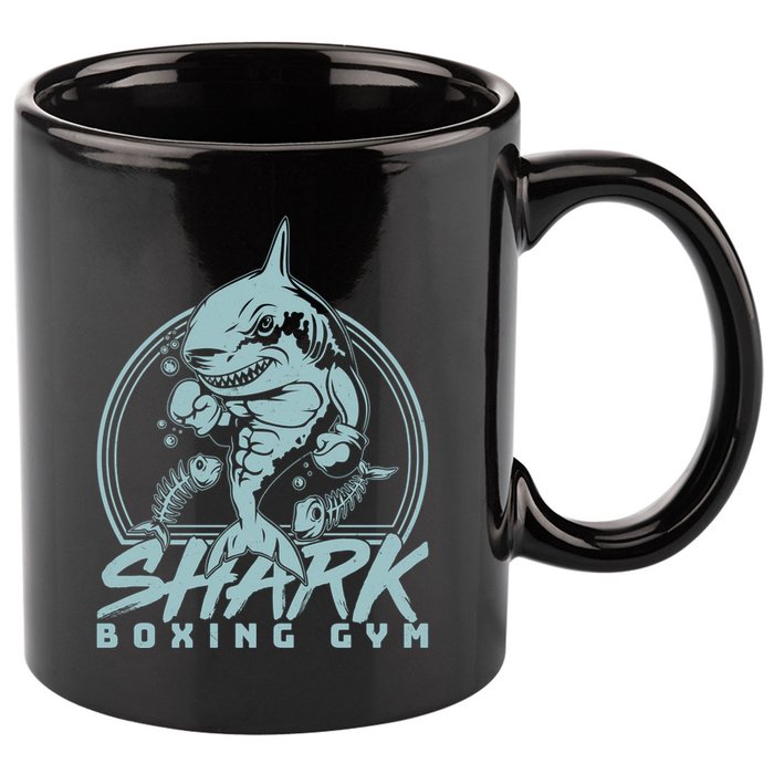 Cool Shark Boxing Gym Logo 11oz C Handle Ceramic Mug