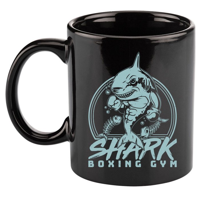 Cool Shark Boxing Gym Logo 11oz C Handle Ceramic Mug