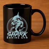Cool Shark Boxing Gym Logo 11oz C Handle Ceramic Mug