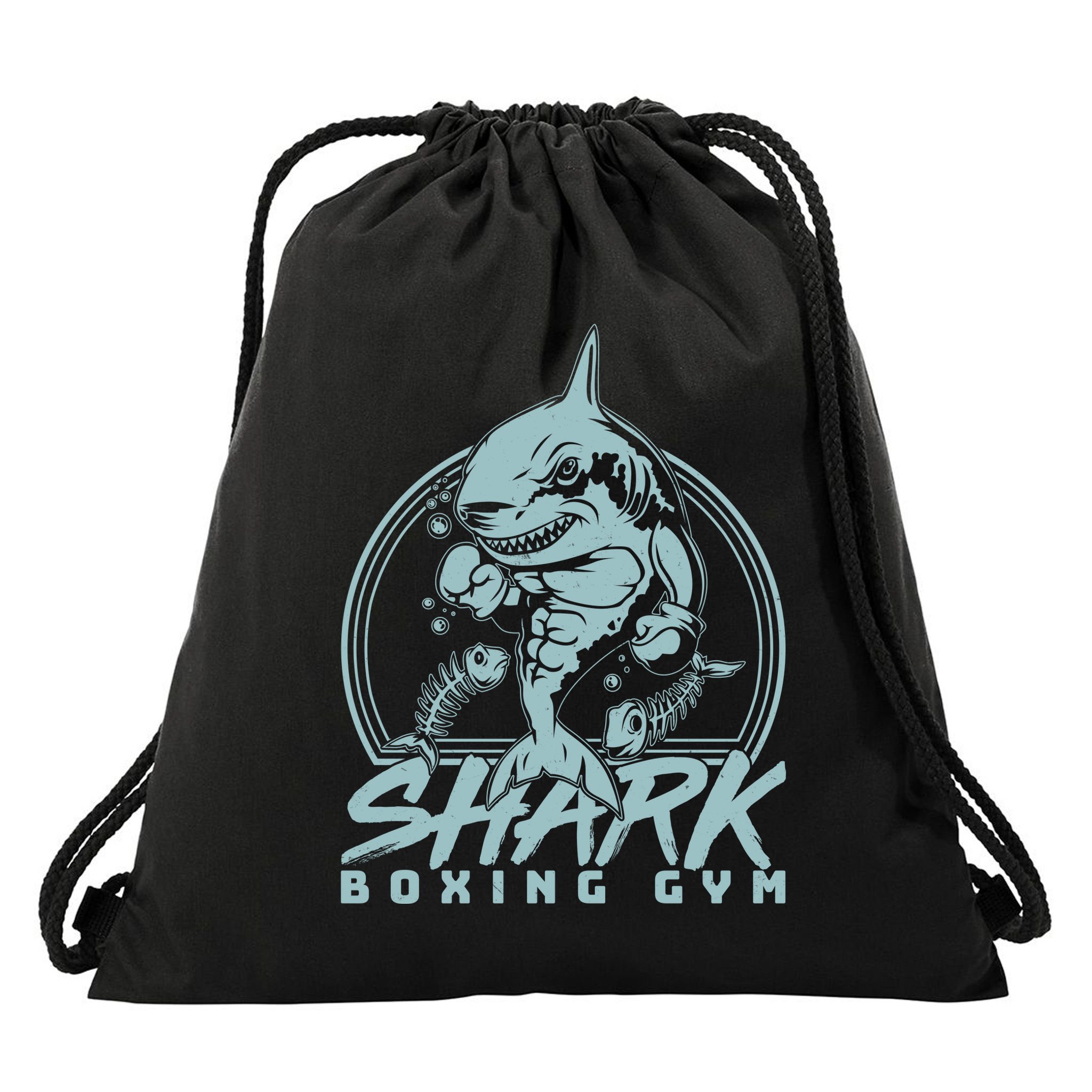 Cool Shark Boxing Gym Logo Drawstring Bag