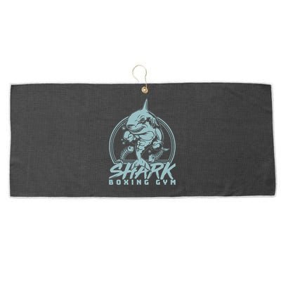 Cool Shark Boxing Gym Logo Large Microfiber Waffle Golf Towel