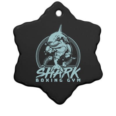 Cool Shark Boxing Gym Logo Ceramic Star Ornament