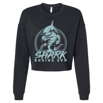 Cool Shark Boxing Gym Logo Cropped Pullover Crew