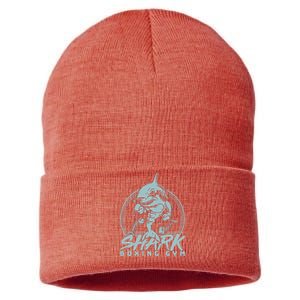 Cool Shark Boxing Gym Logo Sustainable Knit Beanie