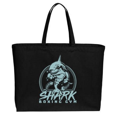 Cool Shark Boxing Gym Logo Cotton Canvas Jumbo Tote