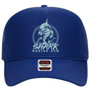 Cool Shark Boxing Gym Logo High Crown Mesh Back Trucker Hat