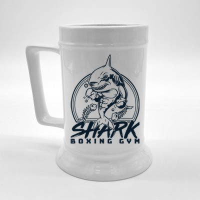 Cool Shark Boxing Gym Logo Beer Stein