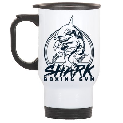 Cool Shark Boxing Gym Logo Stainless Steel Travel Mug