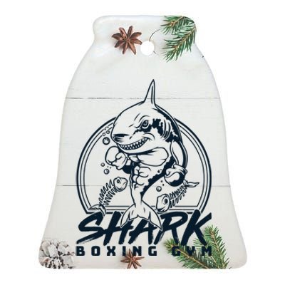 Cool Shark Boxing Gym Logo Ceramic Bell Ornament