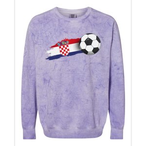 Croatia Soccer Ball Colorblast Crewneck Sweatshirt