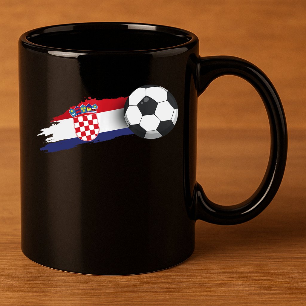 Croatia Soccer Ball 11oz C Handle Ceramic Mug
