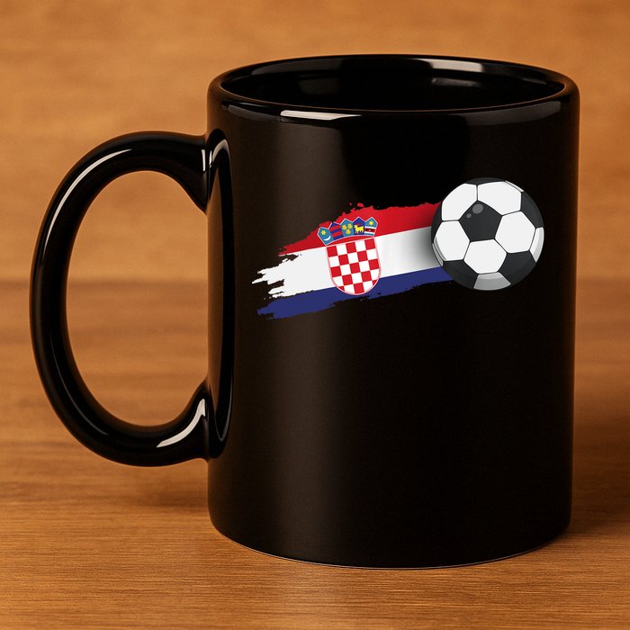 Croatia Soccer Ball 11oz C Handle Ceramic Mug