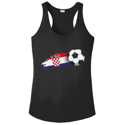 Croatia Soccer Ball Ladies PosiCharge Competitor Racerback Tank