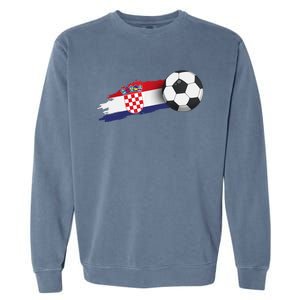 Croatia Soccer Ball Garment-Dyed Sweatshirt